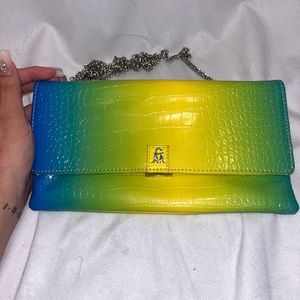 Yellow, Blue & Green steven madden clutch